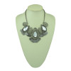 N-5207   Turkish Fashion Vintage Style Handmade Boho Hollow Out Drop Crystal Coin Necklace Metal Festival Costume
