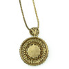 N-5203   vintage style bronze snake link chian big round charms rhinestone blue crystal pendant long necklace