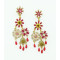 E-3304 European Style gold plated crystal  Enamel Flower Fringe dangle earrings