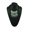 N-5209  European style golden crescent multilayer thin wine ribbon short chain clavicle necklace