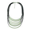 N-5209  European style golden crescent multilayer thin wine ribbon short chain clavicle necklace