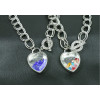 N-5208  New romantic blue glass heart crystal beads pendants necklace multi chunky chain necklace women costume accessories gifts