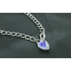 N-5208  New romantic blue glass heart crystal beads pendants necklace multi chunky chain necklace women costume accessories gifts