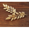 P-0145  European Gold Silver Plated Alloy Leaf  Collar Pin Brooch