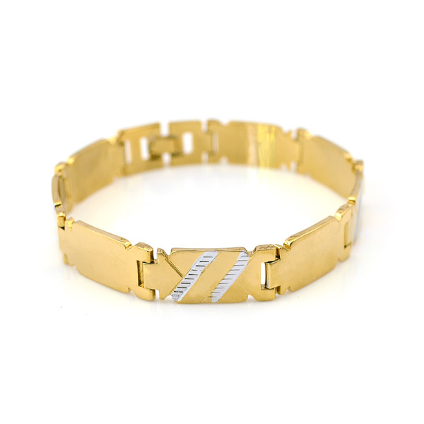 B-0418  New alloy gold twill link chain bangles&bracelets gypsy bracelet men's fashion jewelry gift