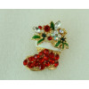 Colorful Red Rhinestone Christmas stocking Gift Pin Brooch P-0090