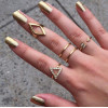 R-1149 European fashion style rhomb triangle arrows diamond ring sets
