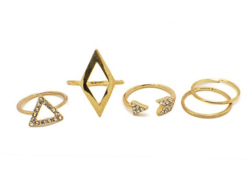 R-1149 European fashion style rhomb triangle arrows diamond ring sets