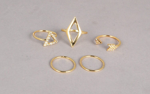 R-1149 European fashion style rhomb triangle arrows diamond ring sets