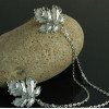 P-0151 Korea style gold/silver alloy leaf chain metal collar pin collar brooch