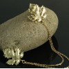 P-0151 Korea style gold/silver alloy leaf chain metal collar pin collar brooch
