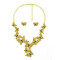 N-5221  Silver Golden Alloy Rhinestone Butterfly Earring Necklace Jewelry Set
