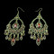 E-3318 New Arrival Vintage Ethnic Women Gold Plated Multicolor Rhinestone & Resins Large Dangling Earrings Jewelry