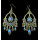 E-3318 New Arrival Vintage Ethnic Women Gold Plated Multicolor Rhinestone & Resins Large Dangling Earrings Jewelry