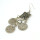 E-3317 Bohemian style silver tribal ethnic clover flower coin dangle earrings brincos grandes