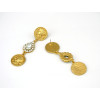 E-3307 European vintage fashion yellow gold head portrait coin pendants dangle earrings rhinestone tear drop earrings for women
