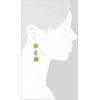 E-3307 European vintage fashion yellow gold head portrait coin pendants dangle earrings rhinestone tear drop earrings for women