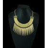 N-5216  European style Carving Crescent Choker Rivet Tassels Necklace