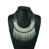 N-5216  European style Carving Crescent Choker Rivet Tassels Necklace