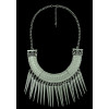 N-5216  European style Carving Crescent Choker Rivet Tassels Necklace