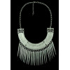N-5216  European style Carving Crescent Choker Rivet Tassels Necklace
