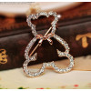 P-0150 European Gold  Plated Alloy Rhinestone Cute Bear Brooch Animal Jewelry