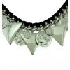 N-5227 fashion silver plated alloy waist black ribbon chain triangle head photo coin pendant choker necklace