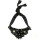 N-5189   Korea Style black silk chain ribbon bead rhinestone collar statement Necklace