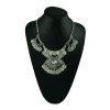 N-5225 Bohemian Antalya Medium Carving Rhinestone Large Pendants Coin Collar Fringe Chain Necklace Silver Gypsy Statement Boho Festival Turkish Jewelry Ethnic