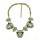 N-5234 European Bronze Metal Crystal Flower Drop Statement Necklace