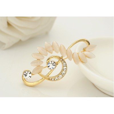 P-0149 0209 Korean fashion style gold plated opal princess cat brooch high-grade rhinestone musical note brooch shawl buckles 2 styles 2 colors