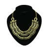 N-5248  Europea style gold plated multi layer three strand crescent pendant women necklace
