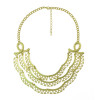 N-5248  Europea style gold plated multi layer three strand crescent pendant women necklace
