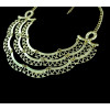 N-5248  Europea style gold plated multi layer three strand crescent pendant women necklace