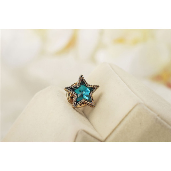P-0147 Korean style shirt collar mini star brooch badge retro suit pin brooch buckle