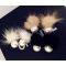 E-3332 korea fashion feather warm big pearl 3 colors stud ear Earring