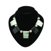 N-5251  Fashion style vintage gold silver plated alloy geometric enamel pendant necklaces
