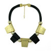 N-5251  Fashion style vintage gold silver plated alloy geometric enamel pendant necklaces