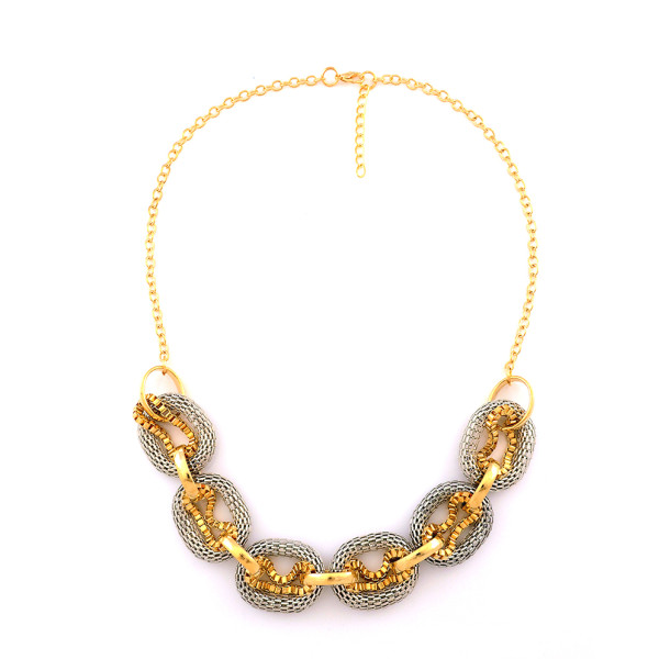 N-5249  European style snake chain circle hoop chain necklace bracelet set B-0439