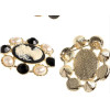 P-0146 European Gold Plated Alloy Pearl Black Head Photo Brooch