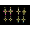 E-3333 Baroque luxury yellow gold plated crystal cross drops earrings pearl flower dangle earrings for women