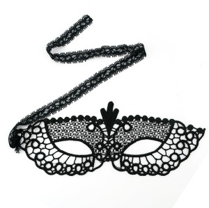 N-5278 New Gothic White Black Silk Needle Lace Chain Hollow Out Flower Mask For Masked Ball