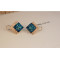 E-3367  New Products Korean Style Fashion Jewelry Gold Plated Alloy Blue Rhinestone Stud Earring For Women