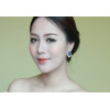 E-3367  New Products Korean Style Fashion Jewelry Gold Plated Alloy Blue Rhinestone Stud Earring For Women