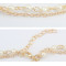 F-0200 Europea Style Gold Plated Alloy Pearl Chain Tassels Hairband