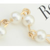 F-0200 Europea Style Gold Plated Alloy Pearl Chain Tassels Hairband