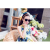 F-0199  Europea Style Gold Plated Alloy Yellow Enamel Rhinestone Flower Rhinestone Hairband