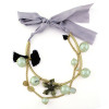 N-5280 European Silk Chain thread Tassels Love Pearl Crystal Leaves Flower Necklace