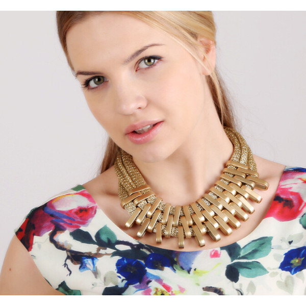 N-5268 New black 1 colors multilayer wide chain geometry collar   necklace jewelry women