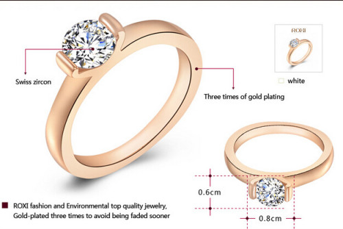 Luxury Brand Austrian Wedding Rings For women Rose Gold Plated Crystal Zircon Ring Jewelry For Women